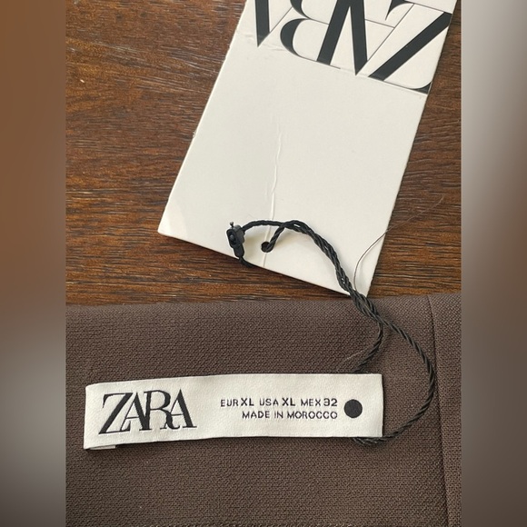NWT Zara Pencil Maxi Side Slit Brown Skirt Ruched Zip Size XL Resort Cruise - Picture 3 of 13